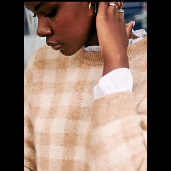 Sézane Becky Gingham Jumper Paris Sweater - Picture 12 of 15